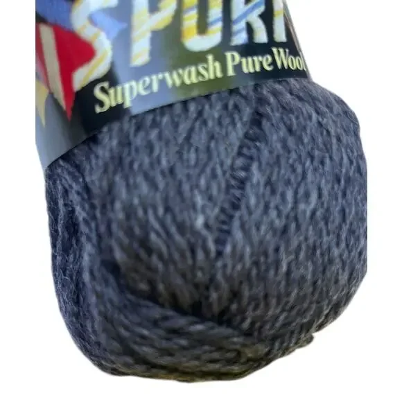 10 x Jaeger Sport Superwash Pure Wool 50g skeins | 217 Anthracite Grey, UK - Picture 7 of 8
